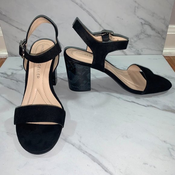 Andrew Geller Shoes - NIB ANDREW GELLER Black Marble-Look Heel Sandals